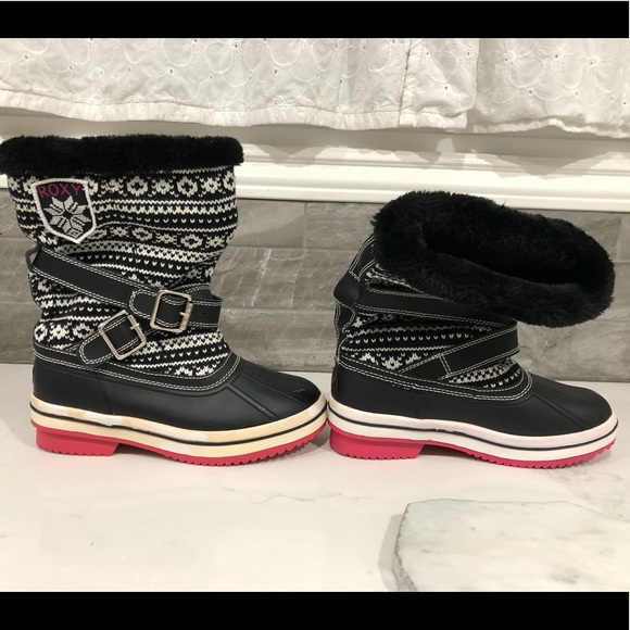 Roxy Shoes Roxy Winter Snowrain Knit Boots Faux Fur Lined Poshmark